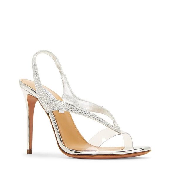 AQUAZZURA Izzy Plexi 105 Sandal - Picture 1 of 8